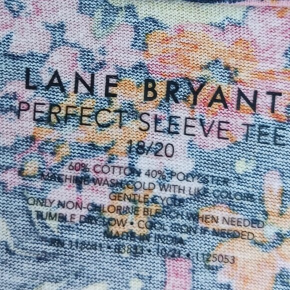 #293 3/$18 - Lane Bryant Orange/Pink Short Sleeve Top Size 18 - Picture 5 of 5